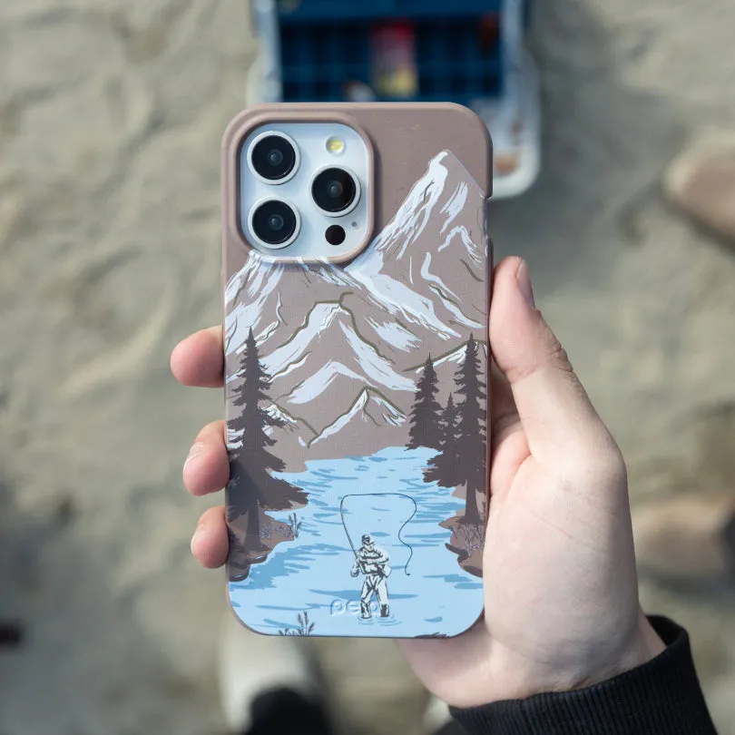 Modern Detail Smooth Grip Layer Chocolate Brown Gone Fishing iPhone Air Case