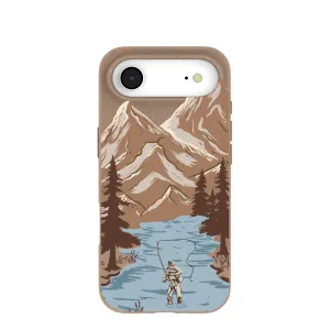 Chocolate Brown Gone Fishing iPhone Air Case Durable Design Texture