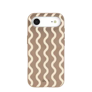 Chocolate Brown Latte Waves iPhone Air Case Impact Cushion Polished Texture