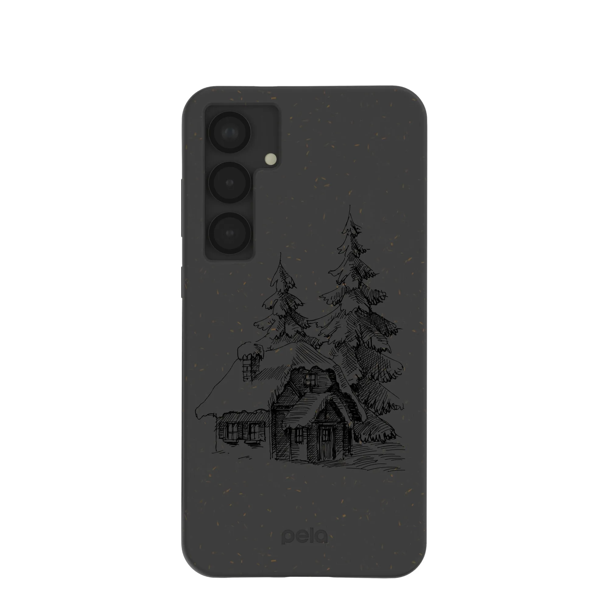 Black Lone Cabin Samsung Galaxy S25 (Plus) Case Polished Detail Edge
