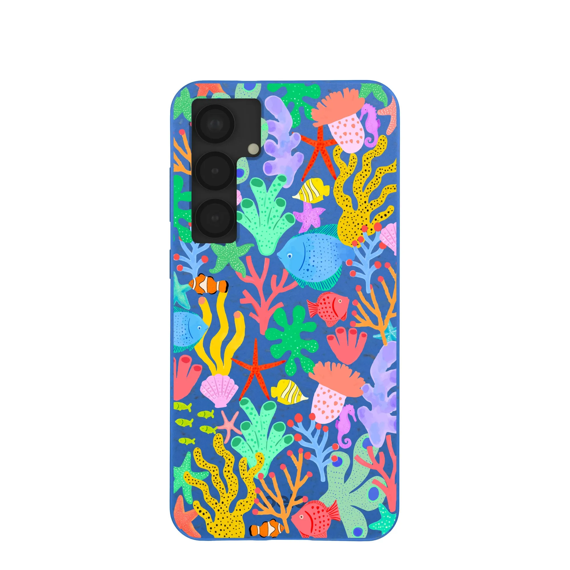 Electric Blue Underwater Blooms Samsung Galaxy S25 (Plus) Case Grip Assist