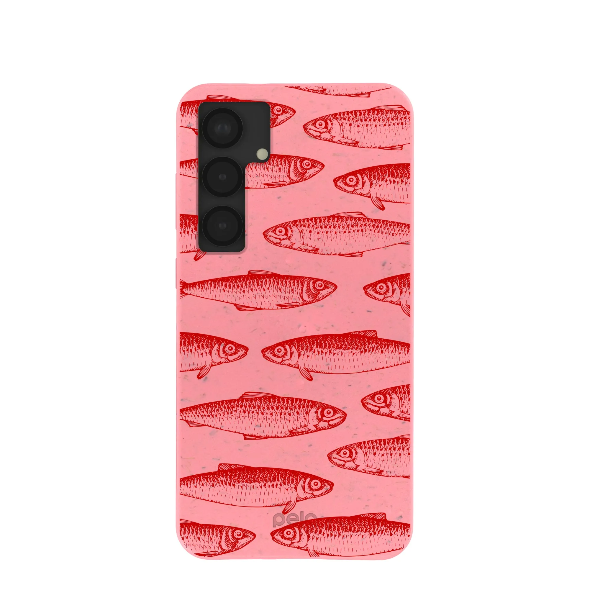 Bubblegum Pink Sardine Stream Samsung Galaxy S25 (Plus) Case Soft Edge Texture Vivid Finish