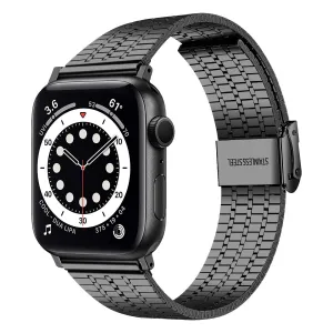 Lightweight Comfort Apple Watch Fine Steel Strap (Black)