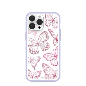 Clear Butterfly Effect iPhone 13 Pro Max Case With Lavender Ridge Polished Surface