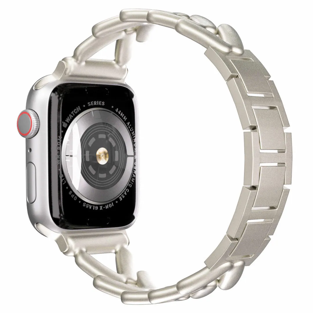 Apple Watch Steel Strap V-Type (Starlight) Luxury Finish