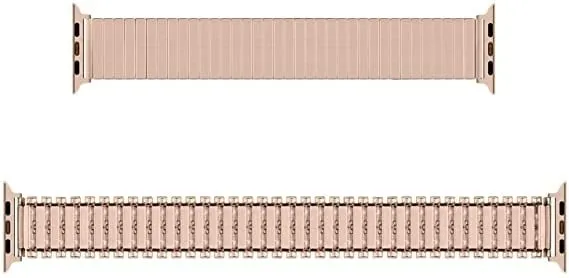 Apple Watch Elastic Steel Strap (Rose Gold) Trendy Durable Design Fashion Forward