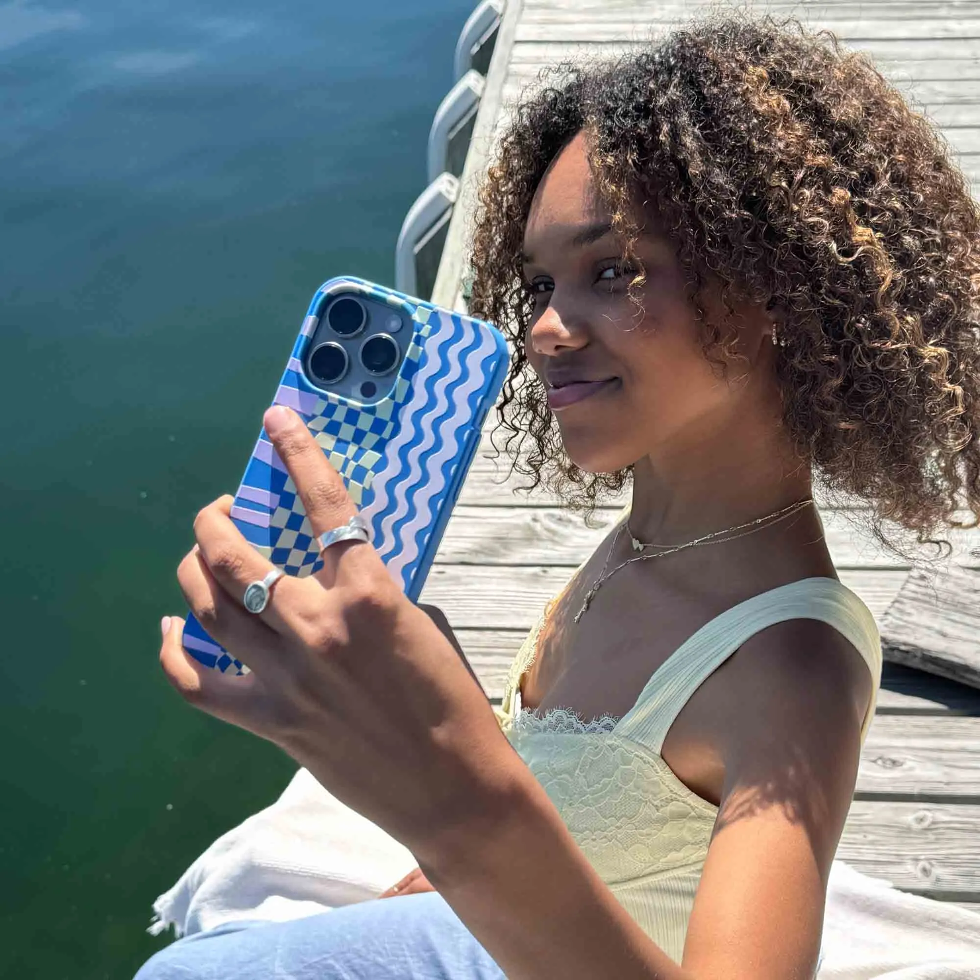 Electric Blue Mixed Up iPhone Air Case Protective Fit