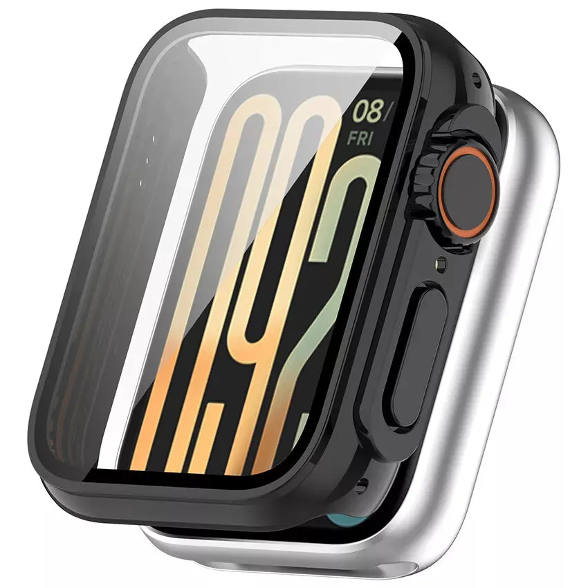 TPU Protection Full Frame Protection Xiaomi Smart Band 9 Pro PC Case with Glass (Black)