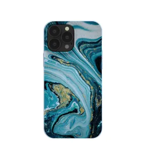 Powder Blue Marble iPhone 13 Pro Max Case Matte Detail Durable touch