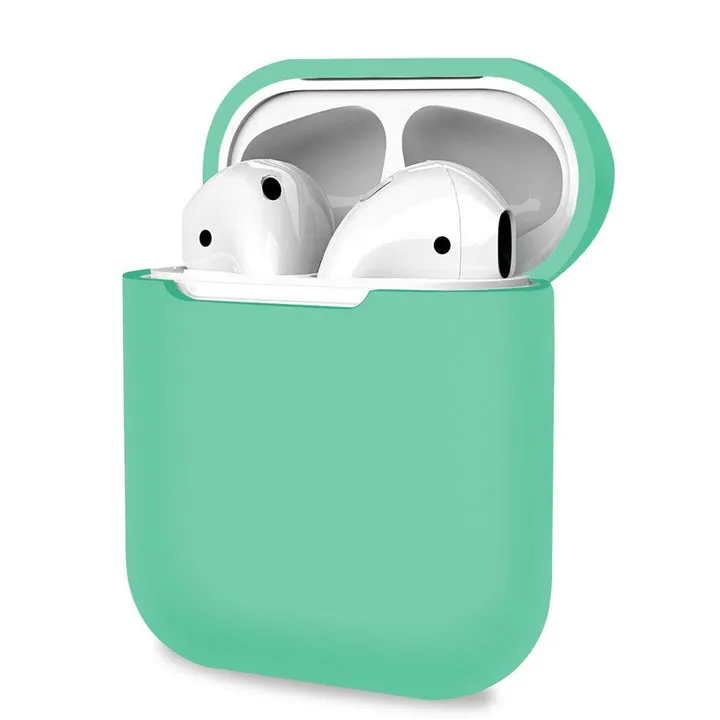 vintage leather earbuds case shock absorbing pocket protector Soft Silicone Earphone Case Cover For AirPods 1/2 Green Protective Cases