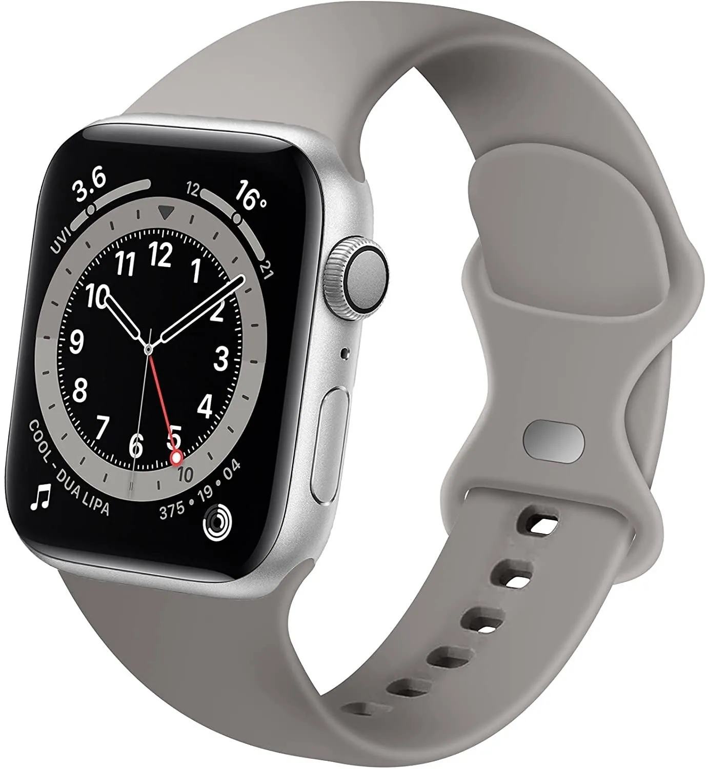 Apple Watch Silicone Strap Classic (Grey) Sporty Rugged Look Stylish Texture