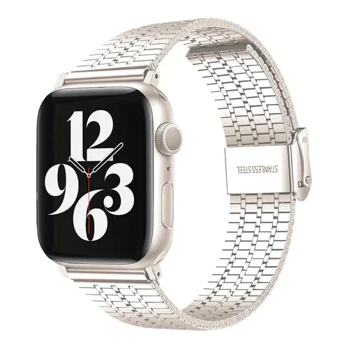 Apple Watch Fine Steel Strap (Starlight) Durable Finish adjustable length