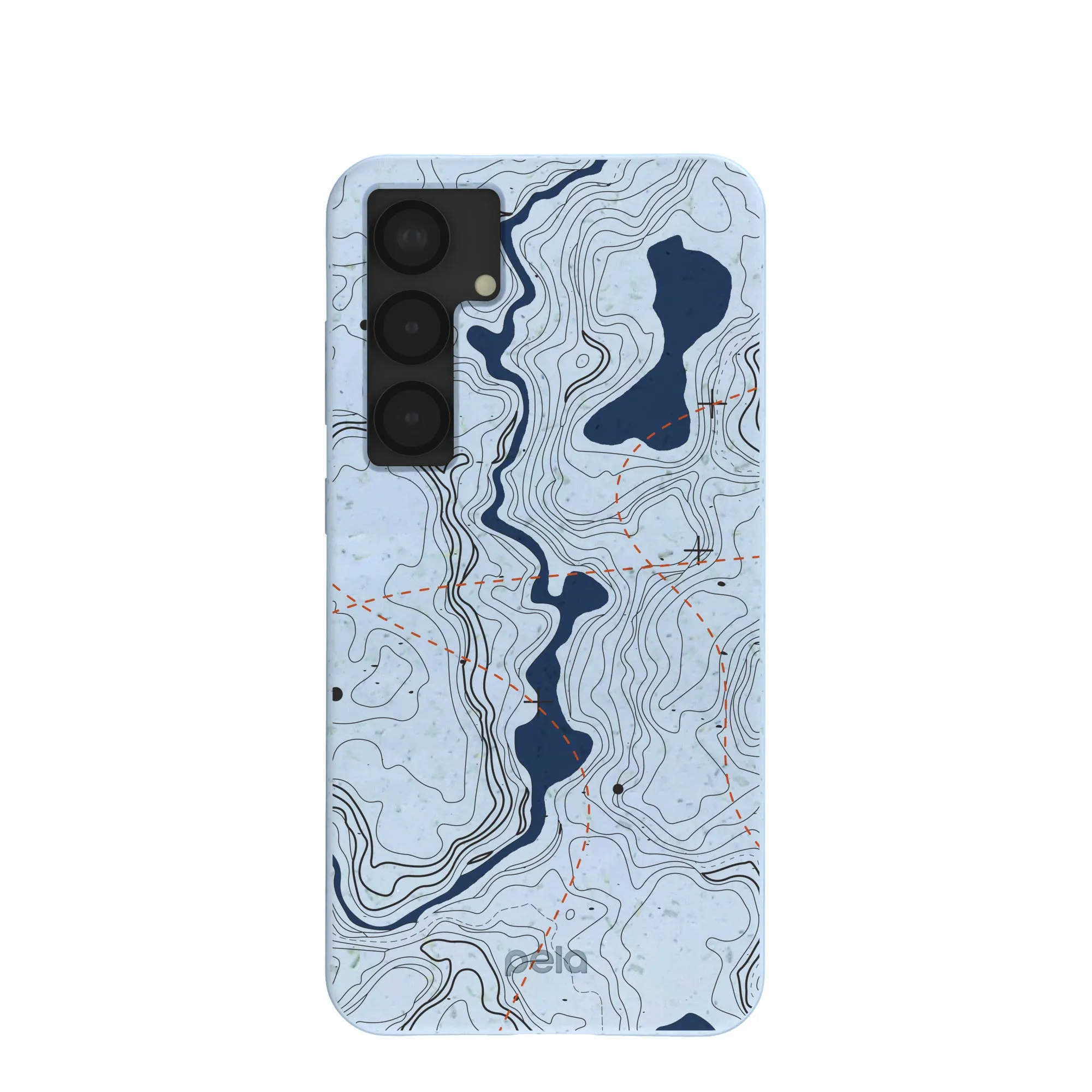 Daily Carry Powder Blue Contour Lines Samsung Galaxy S25 (Plus) Case