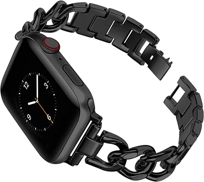 Apple Watch Steel Chain Strap (Black) Daily Fit