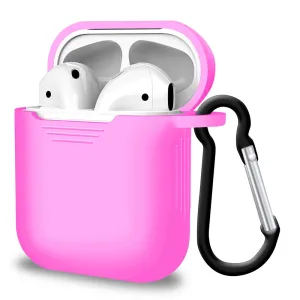 wireless travel silicone cover Pink Silicone Airpod Case for Airpods 1 and 2