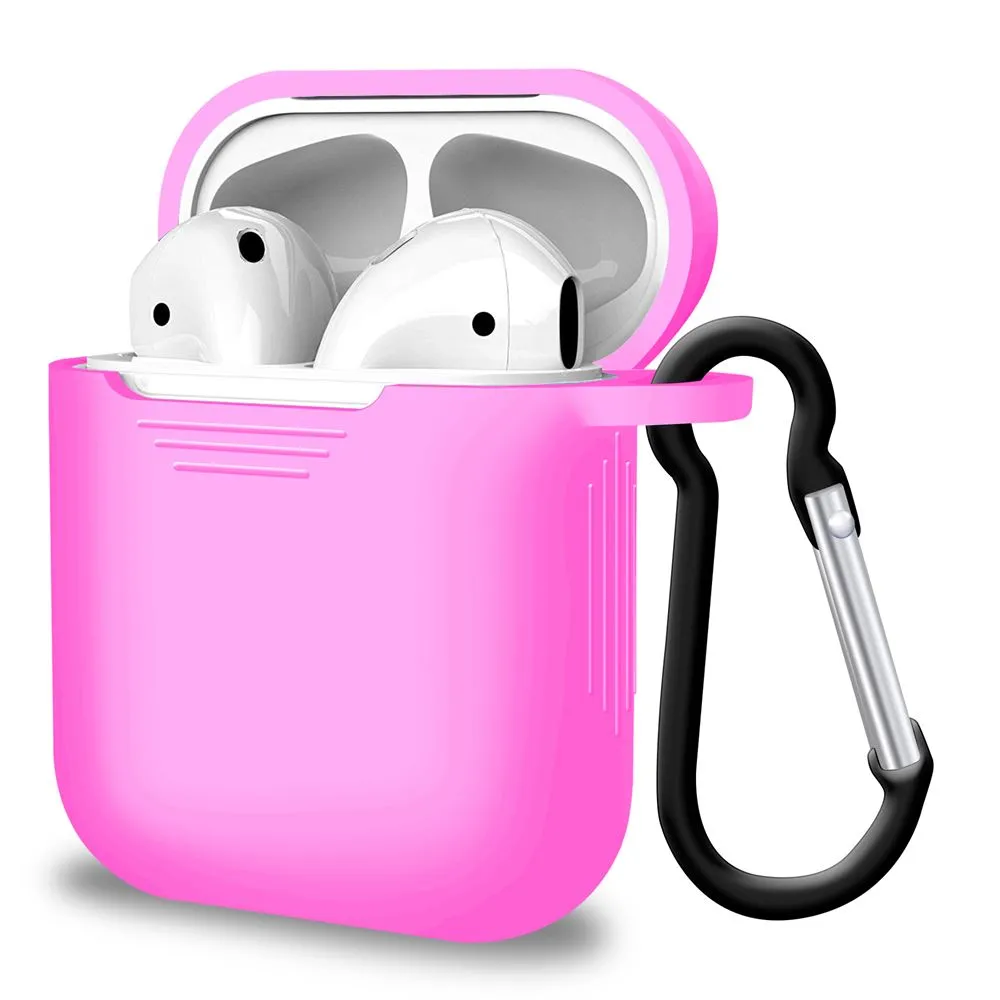 wireless travel silicone cover Pink Silicone Airpod Case for Airpods 1 and 2