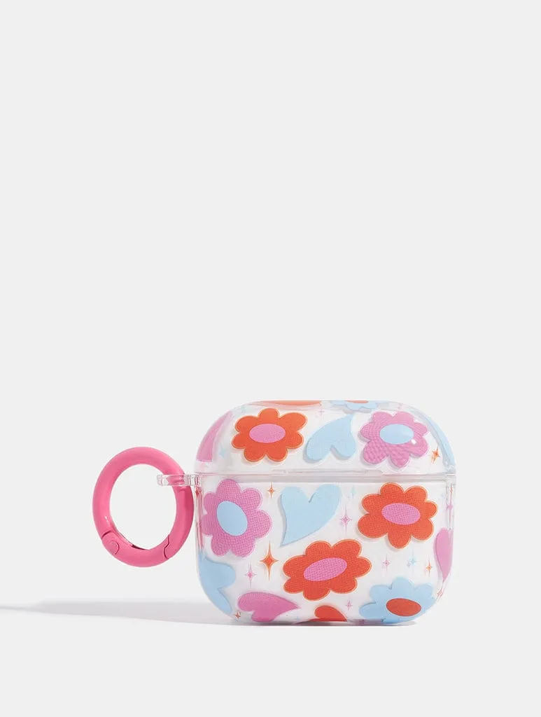 Compact Daily Case Groovy Flower Heart AirPods Case