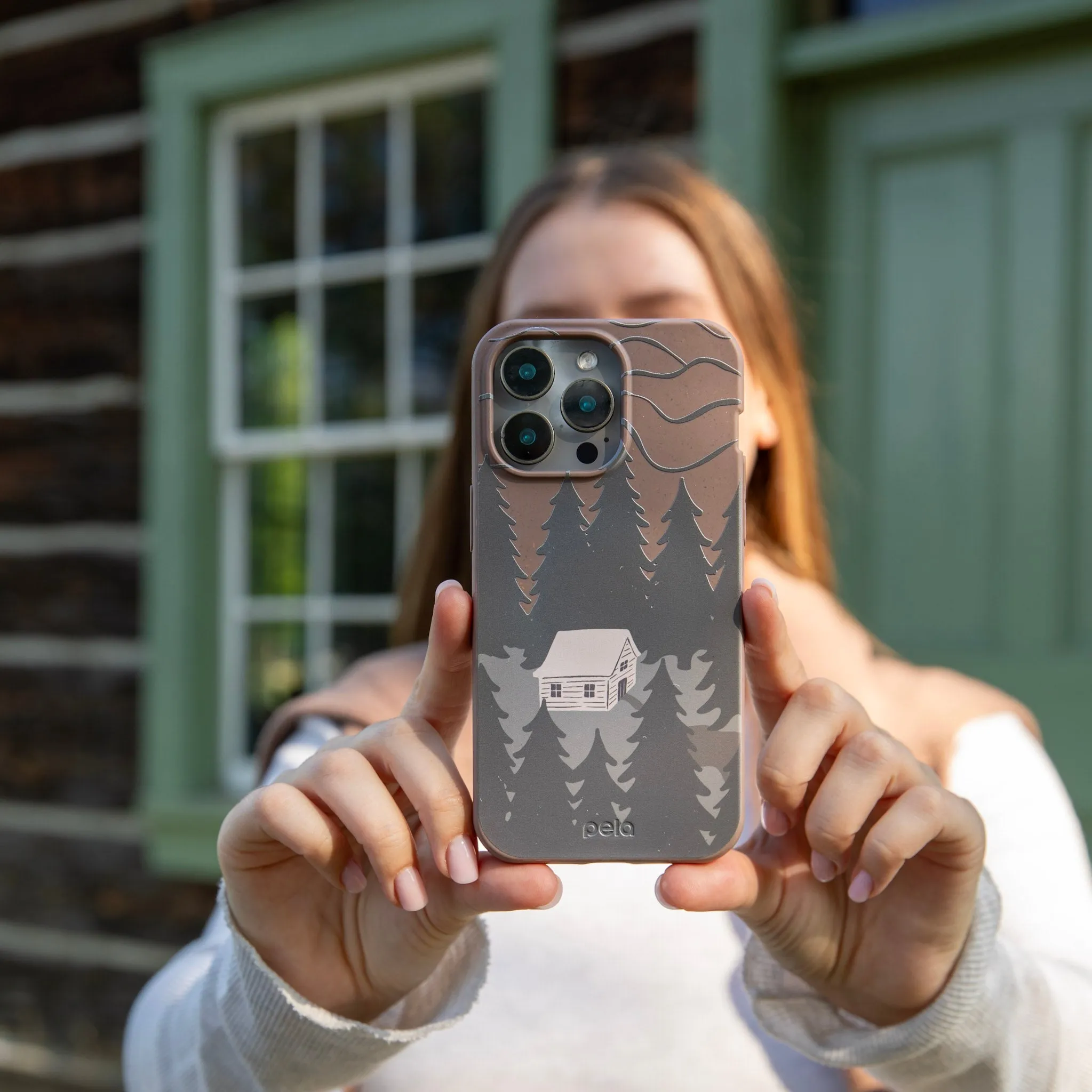 Hybrid Pattern Texture Slim Design Chocolate Brown Hidden Cabin iPhone Air Case