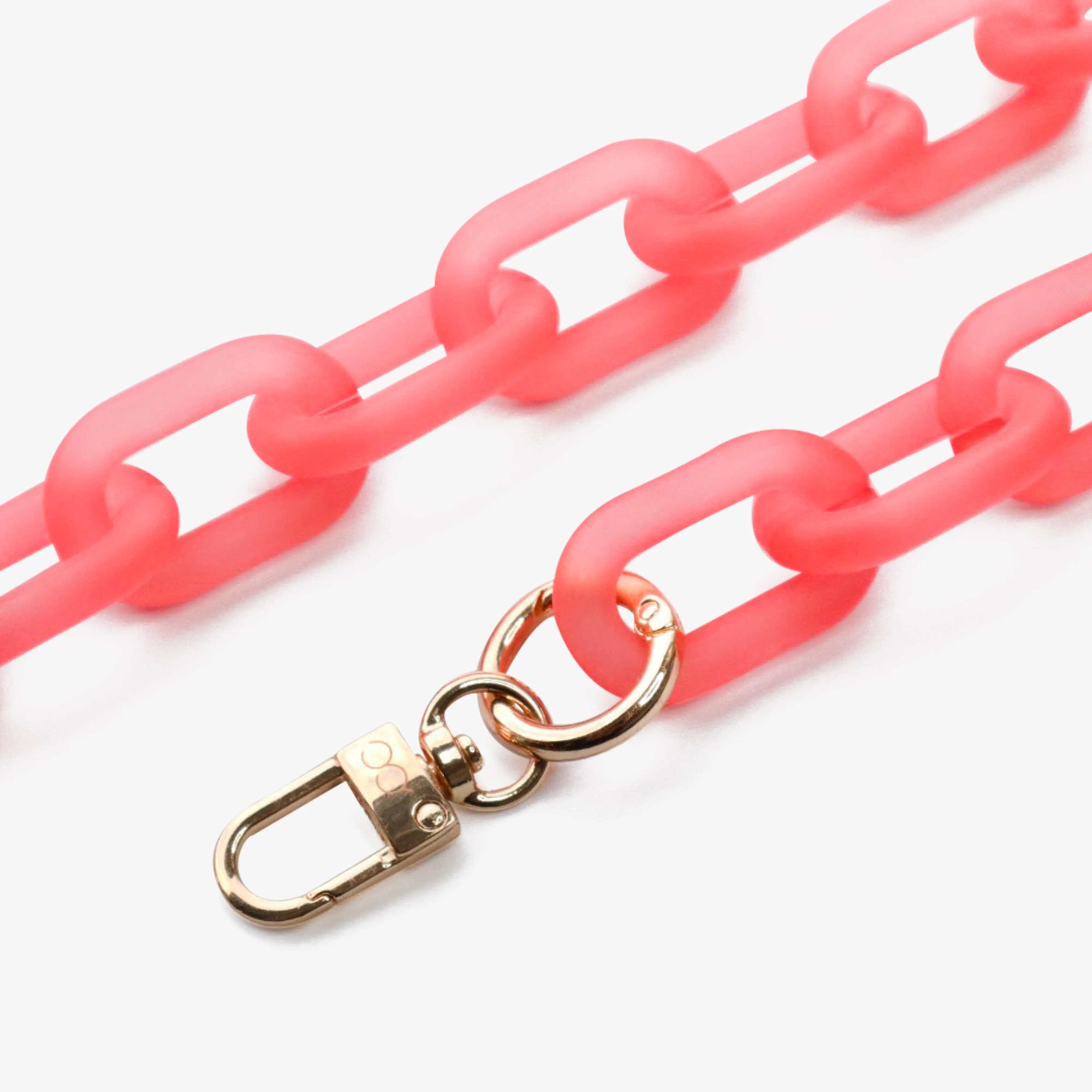 Fashion Strap Elastic Band Gear Icy Phone Chain Coral Pink
