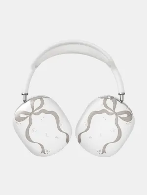 Single Neutral Bow AirPods Max Case in Gloss carbon fiber finish airpods case Smooth Surface Cover