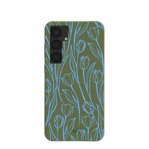 Durable Design Texture Hybrid Pattern Texture Forest Floor Tulip Dreams Samsung Galaxy S25 (Plus) Case