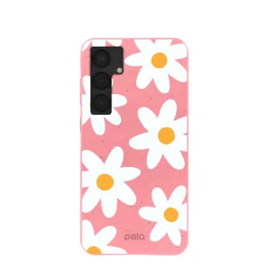 Clear Surface Matte Surface Design Bubblegum Pink Daisy Samsung Galaxy S25 (Plus) Case