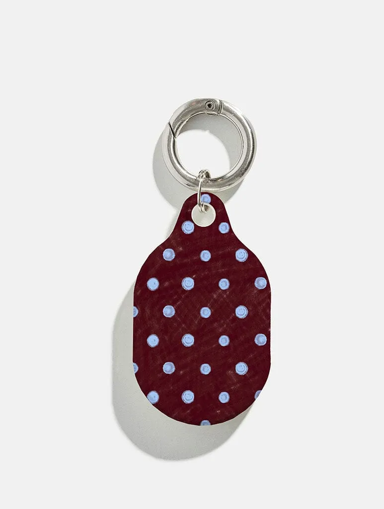 Blue and Brown Painted Polka Dot AirTag Case in Gloss Tablet Sleeve Ergonomic Grip Work Essentials