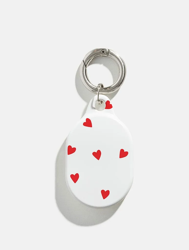 Ditsy Heart AirTag Case in Gloss pad protector with grip zone