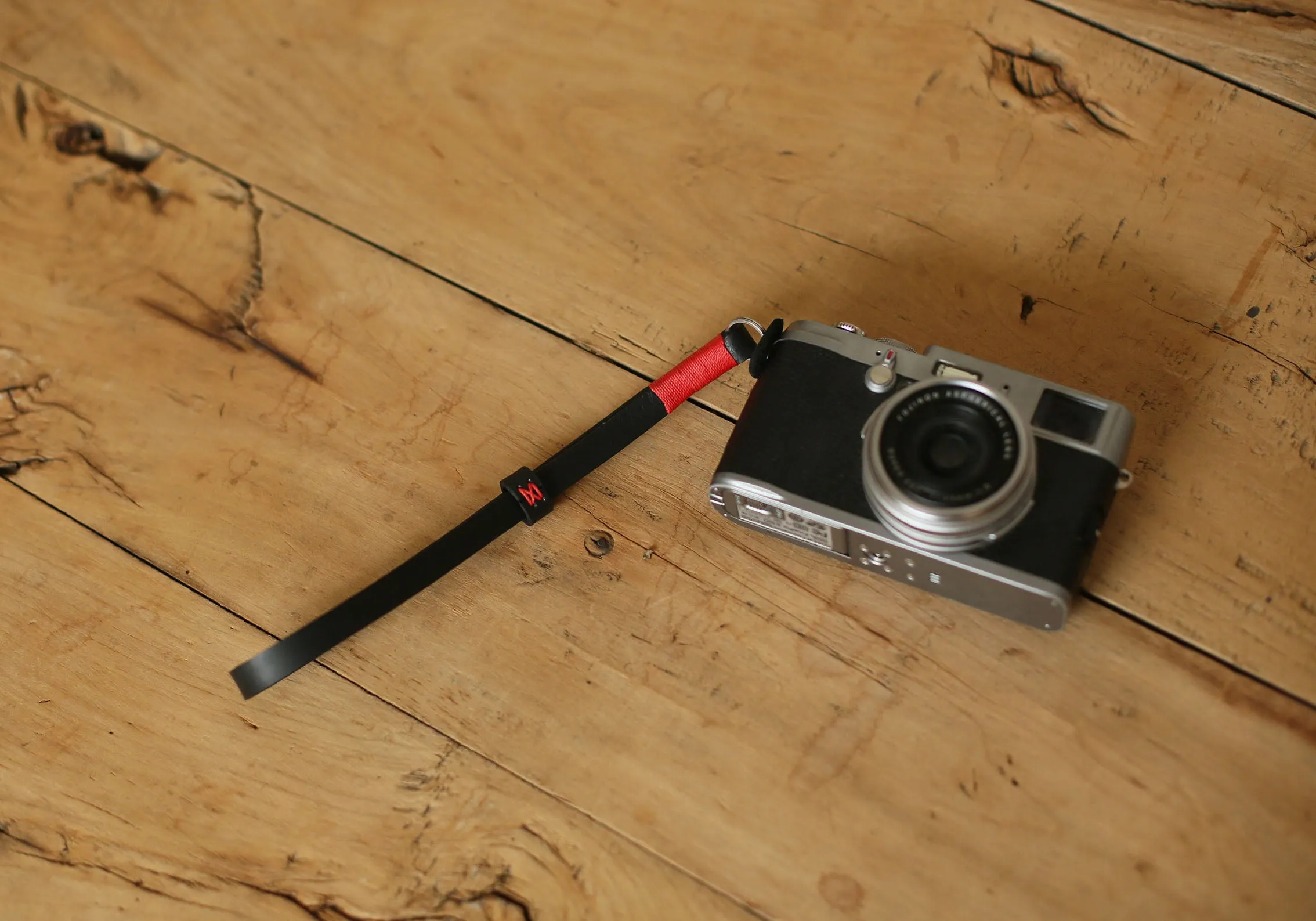 Adventure Gear kayaking Handmade Leather Wrist Strap ?C Black with Red Twist