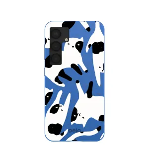 Comfort Pattern Texture Comfort Shield Electric Blue Cat Cow Samsung Galaxy S25 Case