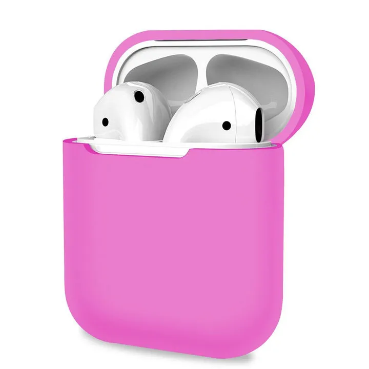 Pink Soft Silicone Earphone Case Cover For AirPods 1/2 Protective Cases scratch resistant coating shock resistant commuter silicone shell