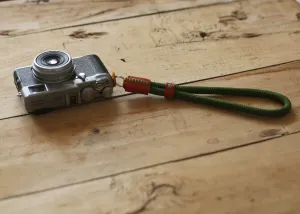 Gym accessory Handmade Camera Wrist Strap Olive Green  ?C Climbing Rope & Hand-Dyed Leather