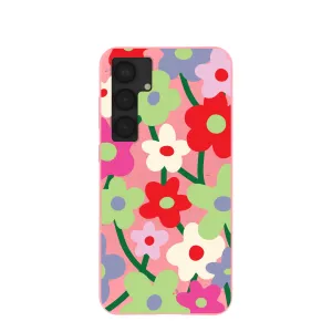 Bubblegum Pink Poppy Flora Samsung Galaxy S25 (Plus) Case Portable Protection