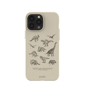 Clear Back Simple Look London Fog Dinosaurology iPhone 13 Pro Max Case