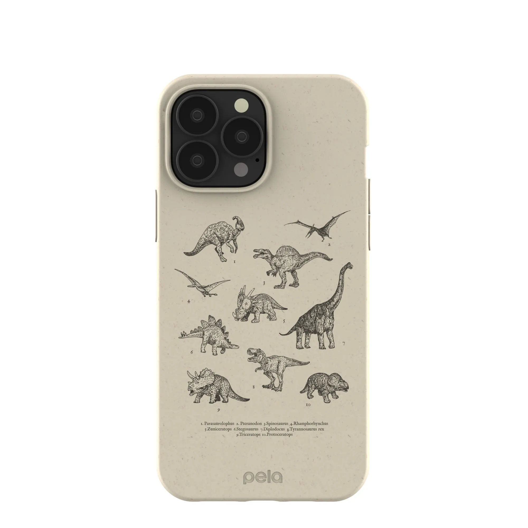 Clear Back Simple Look London Fog Dinosaurology iPhone 13 Pro Max Case