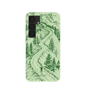 Sage Green Into the Mountains Samsung Galaxy S25 Case Rugged Grip Soft Finish Layer