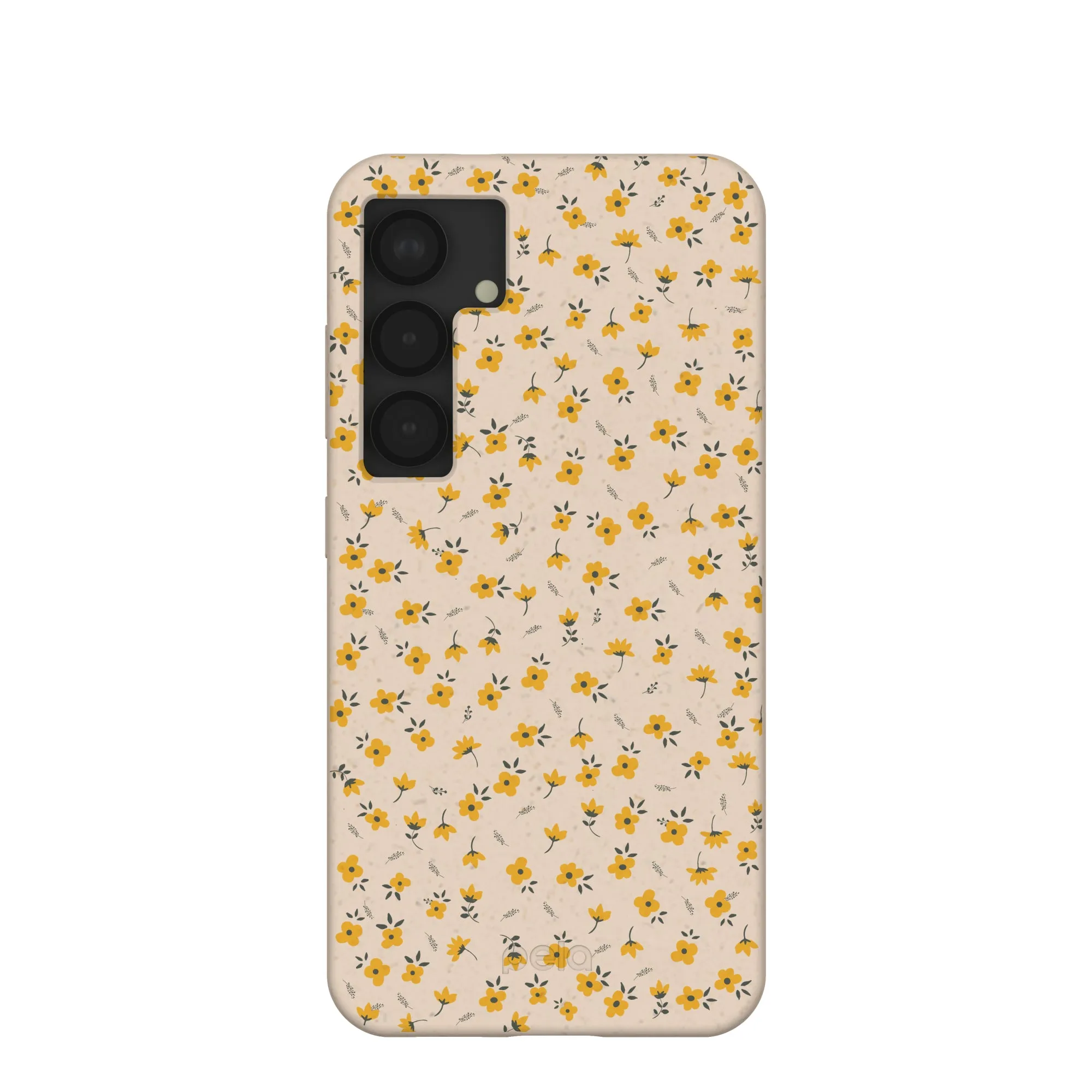 Shock Surface Seashell Little Yellow Flowers Samsung Galaxy S25 Case