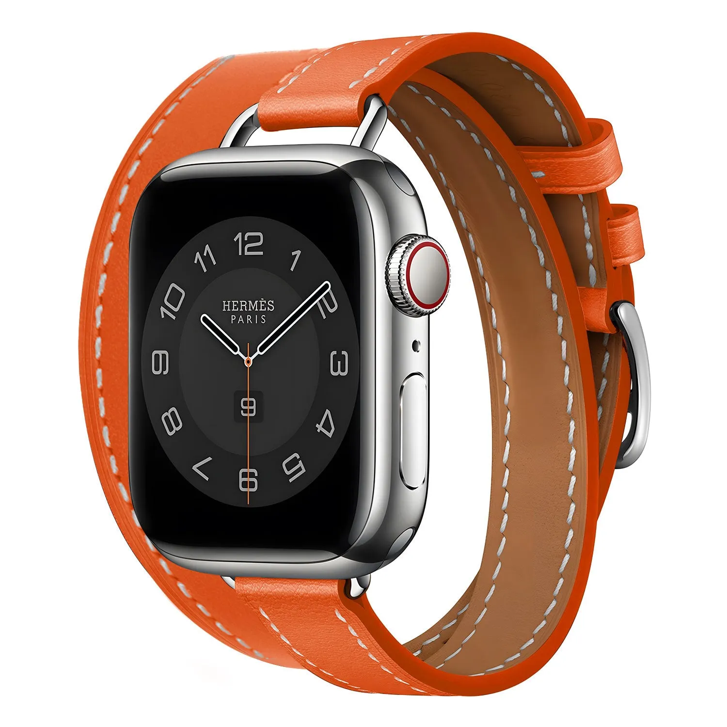 Apple Watch Leather Double Tour Strap (Orange) Durable feature