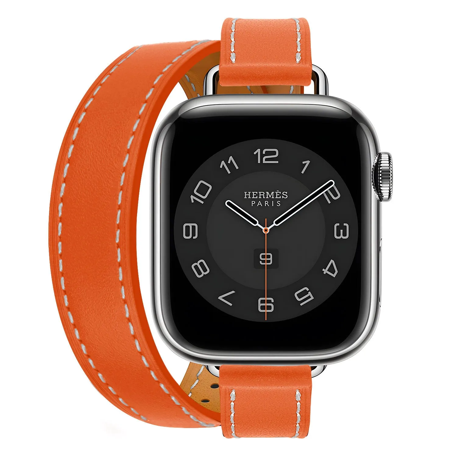 Apple Watch Leather Double Tour Strap (Orange) Luxury Lifestyle Gear Minimalist Fashion Touch