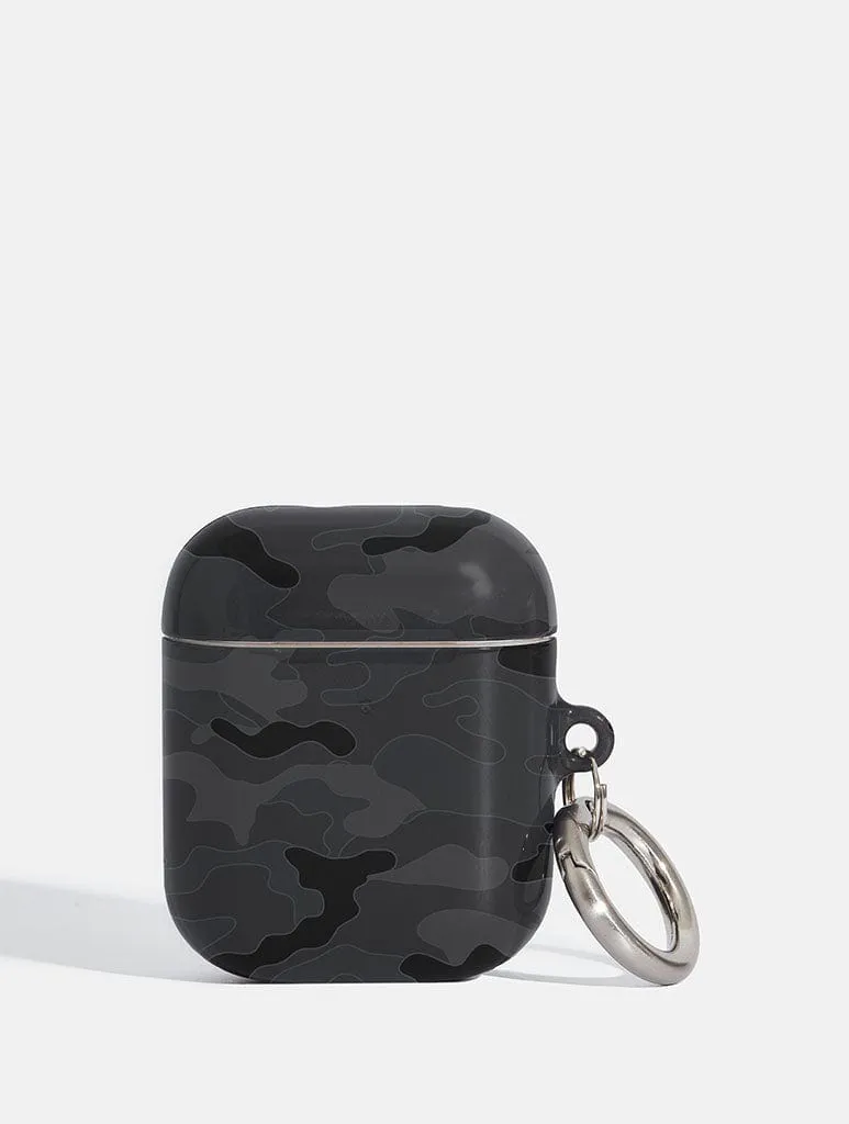 Minimalist Pocket Case airpods case for hikers Black Camo AirPods Case