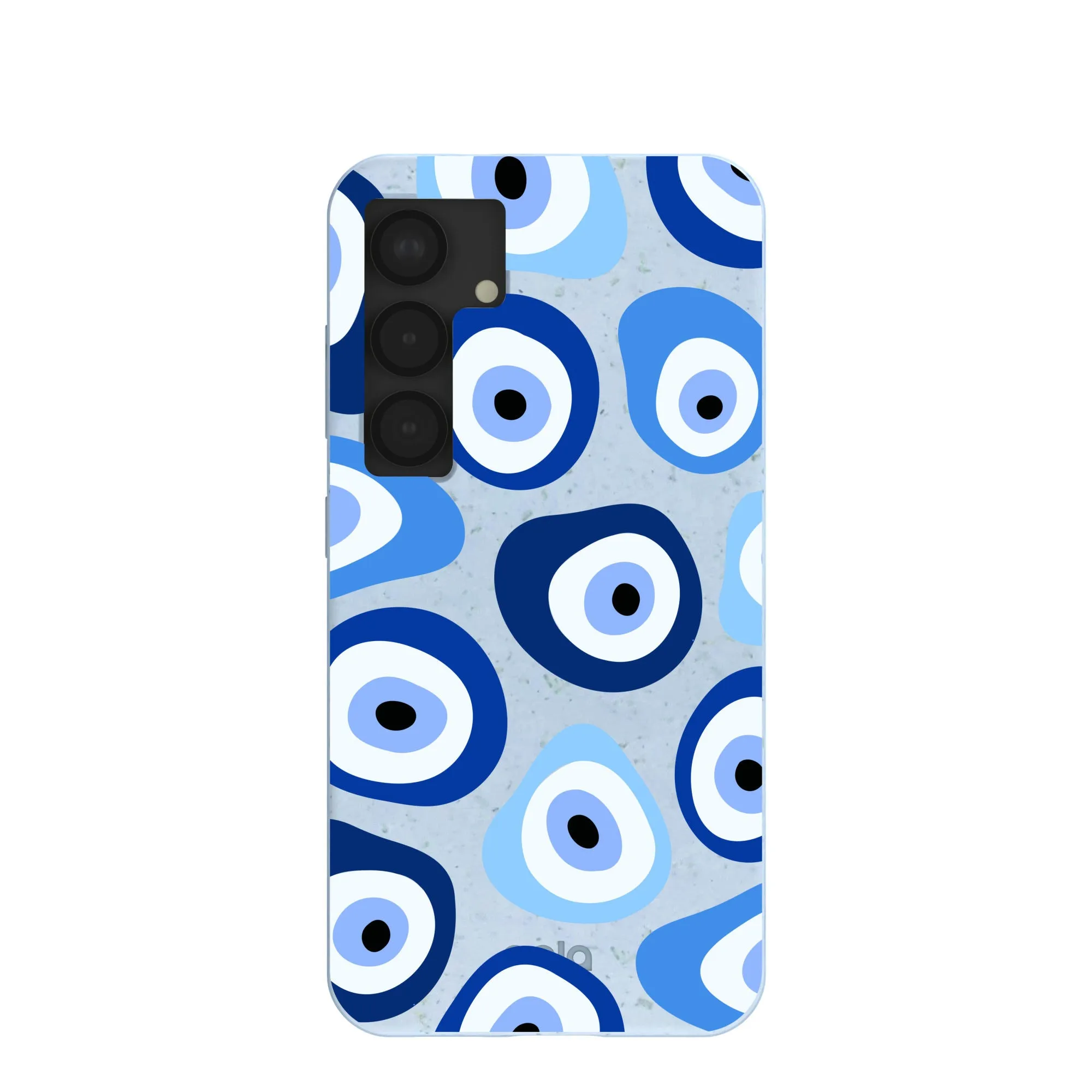 Powder Blue Evil Eye Samsung Galaxy S25 Case Professional Look Hard Shell