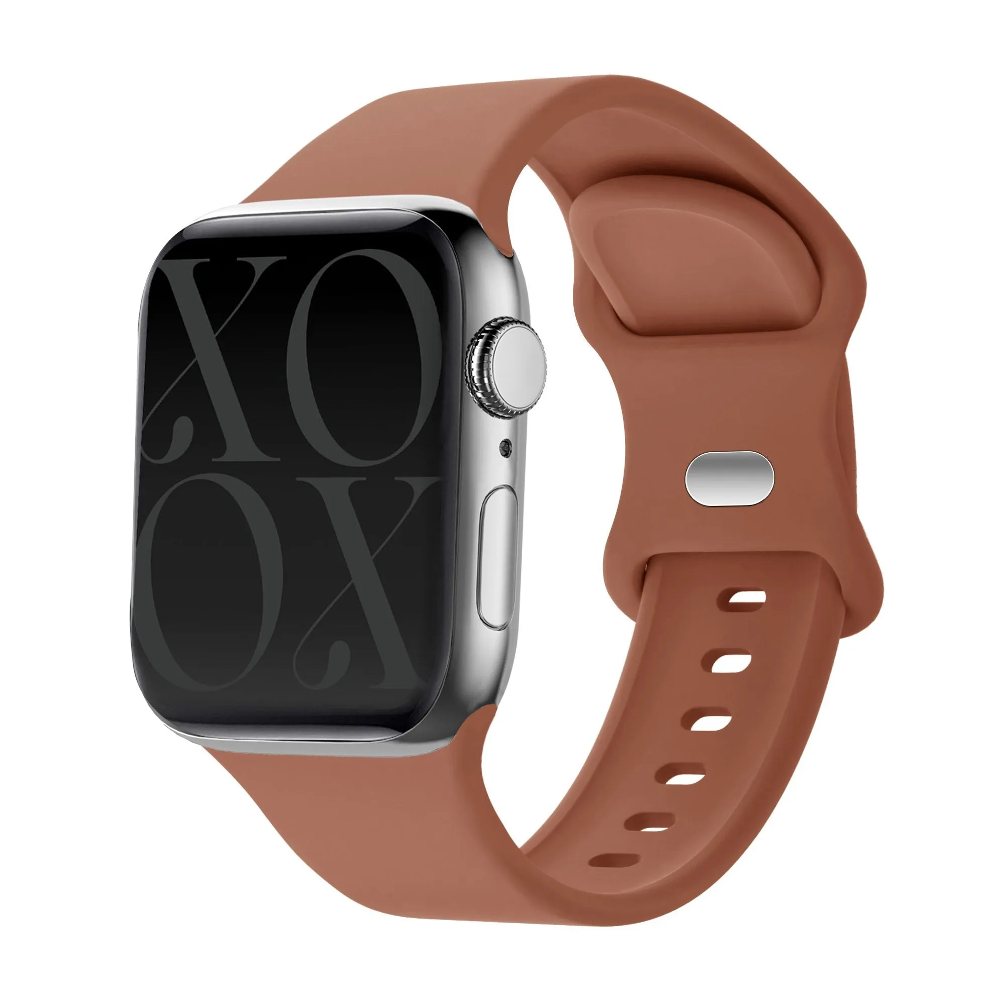 Comfort Focus Design xoxo Wildhearts Apple Watch Silicone Strap (Brown)